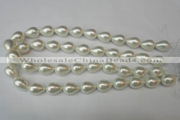 CSB871 15.5 inches 13*18mm teardrop shell pearl beads wholesale