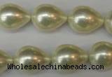 CSB873 15.5 inches 14*19mm teardrop shell pearl beads wholesale