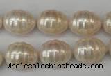 CSB885 15.5 inches 13*16mm whorl teardrop shell pearl beads wholesale