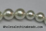 CSB920 15.5 inches 8mm - 14mm round shell pearl beads wholesale