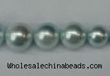 CSB922 15.5 inches 8mm - 14mm round shell pearl beads wholesale