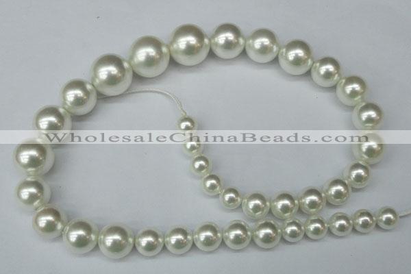 CSB930 15.5 inches 8mm - 16mm round shell pearl beads wholesale