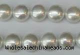 CSB940 15.5 inches 12mm flat round shell pearl beads wholesale