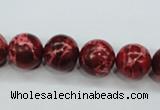 CSE165 15.5 inches 16mm round dyed natural sea sediment jasper beads