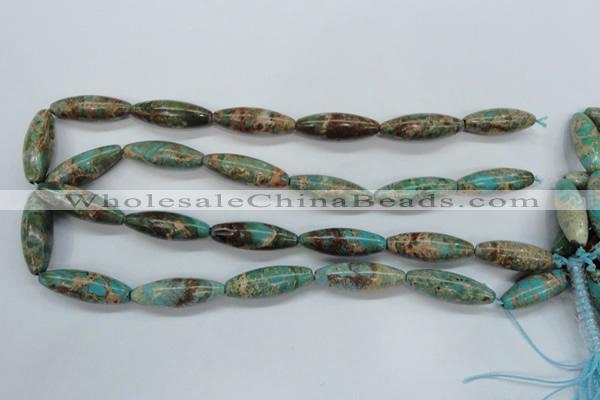 CSE80 15.5 inches 10*30mm rice dyed natural sea sediment jasper beads