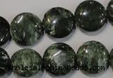 CSH124 15.5 inches 16mm flat round natural seraphinite gemstone beads