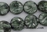 CSH53 15 inches 16mm flat round natural seraphinite gemstone beads