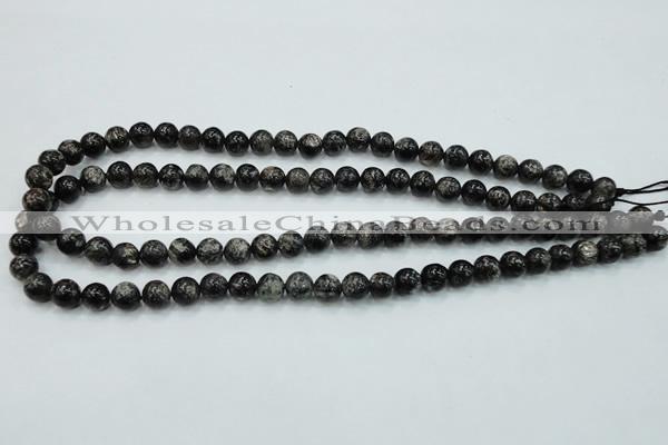 CSI01 15.5 inches 8mm round silver scale stone beads wholesale