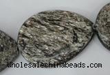 CSI40 15.5 inches 30*40mm flat teardrop silver scale stone beads wholesale