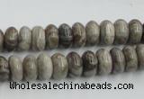 CSL02 15.5 inches 5*10mm rondelle silver leaf jasper beads wholesale