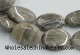 CSL05 15.5 inches 15*20mm oval silver leaf jasper beads wholesale