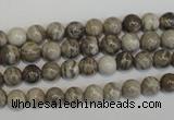 CSL11 15.5 inches 6mm round silver leaf jasper beads wholesale