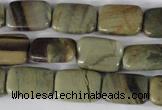 CSL120 15.5 inches 13*18mm rectangle silver leaf jasper beads wholesale