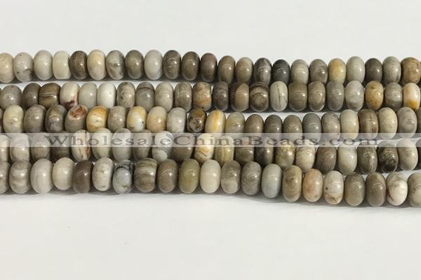 CSL163 15.5 inches 5*8mm rondelle 

sliver leaf jasper beads wholesale