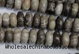 CSL19 15.5 inches 6*12mm rondelle silver leaf jasper beads wholesale