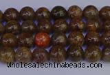 CSL220 15.5 inches 4mm round gold leaf jasper beads wholesale