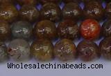 CSL222 15.5 inches 8mm round gold leaf jasper beads wholesale