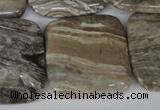 CSL57 15.5 inches 30*30mm square silver leaf jasper beads wholesale