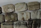 CSL68 15.5 inches 13*18mm rectangle silver leaf jasper beads wholesale