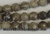 CSL91 15.5 inches 6mm faceted round silver leaf jasper beads wholesale