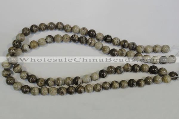 CSL92 15.5 inches 10mm round silver leaf jasper beads wholesale