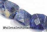 CSO05 15.5 inches A grade 8mm faceted square sodalite beads