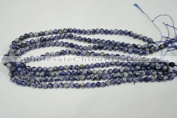 CSO301 15.5 inches 6mm faceted round Brazilian sodalite beads