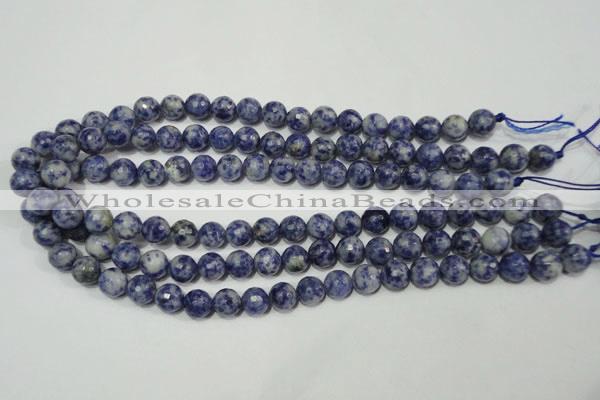 CSO303 15.5 inches 10mm faceted round Brazilian sodalite beads