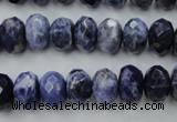 CSO353 15.5 inches 8*12mm faceted rondelle natural sodalite beads