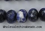 CSO356 15.5 inches 12*16mm faceted rondelle natural sodalite beads