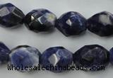 CSO368 15.5 inches 12*16mm faceted nuggets natural sodalite beads