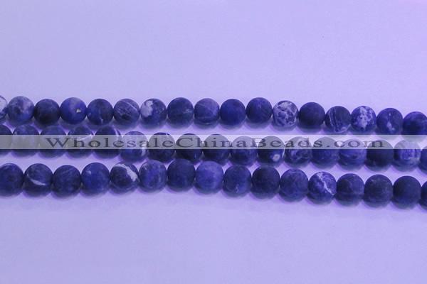 CSO456 15.5 inches 10mm round matte sodalite gemstone beads