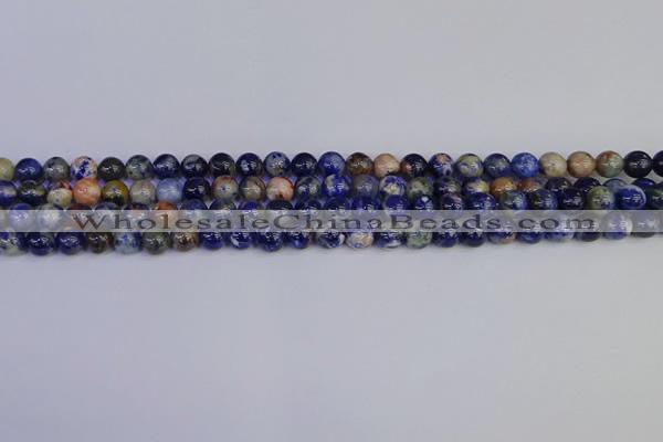 CSO511 15.5 inches 6mm round orange sodalite beads wholesale