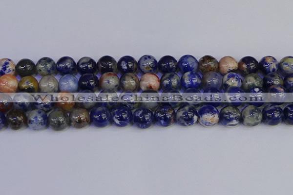 CSO515 15.5 inches 14mm round orange sodalite beads wholesale