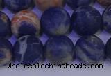 CSO525 15.5 inches 14mm round matte orange sodalite beads wholesale