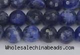 CSO560 15.5 inches 8mm faceted round sodalite gemstone beads