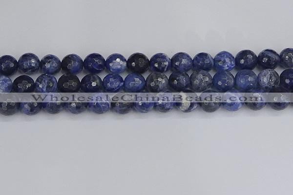 CSO562 15.5 inches 12mm faceted round sodalite gemstone beads