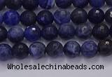 CSO600 15.5 inches 4mm faceted round sodalite gemstone beads