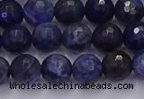 CSO602 15.5 inches 8mm faceted round sodalite gemstone beads