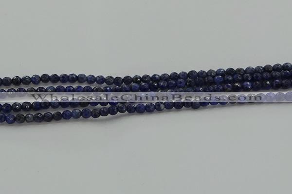 CSO641 15.5 inches 4mm faceted round sodalite gemstone beads