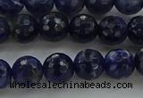 CSO643 15.5 inches 8mm faceted round sodalite gemstone beads