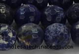 CSO646 15.5 inches 14mm faceted round sodalite gemstone beads