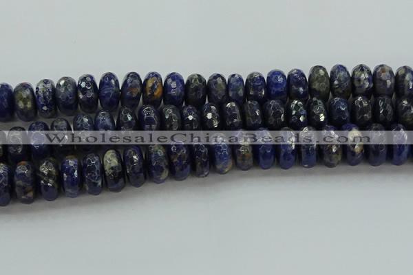 CSO666 15.5 inches 9*16mm faceted rondelle sodalite gemstone beads