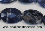 CSO68 15.5 inches 13*18mm faceted oval sodalite gemstone beads wholesale