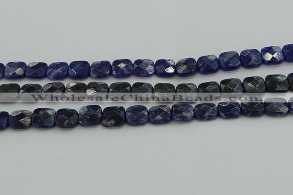 CSO725 15.5 inches 10*10mm faceted square sodalite gemstone beads