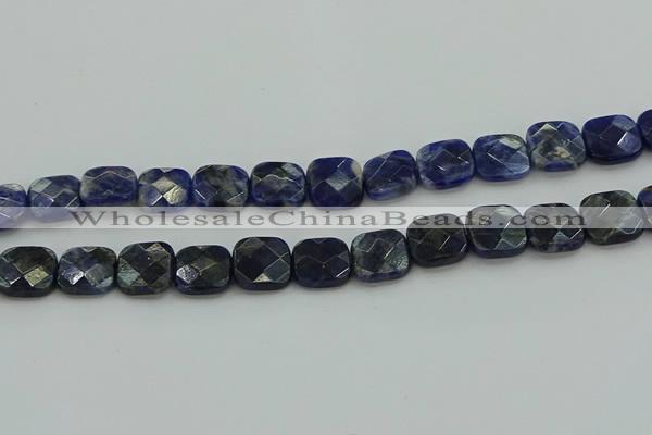 CSO726 15.5 inches 12*12mm faceted square sodalite gemstone beads