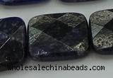 CSO730 15.5 inches 20*20mm faceted square sodalite gemstone beads