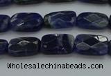 CSO735 15.5 inches 8*12mm faceted rectangle sodalite gemstone beads