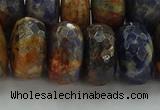 CSO767 15.5 inches 10*18mm faceted rondelle orange sodalite beads