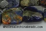 CSO784 15.5 inches 20*20mm faceted square orange sodalite beads